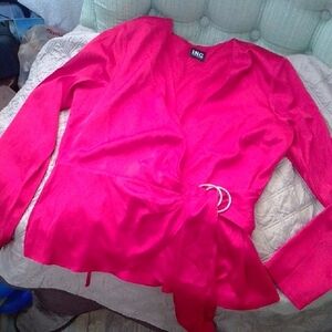 INC Pink Wrap Blouse